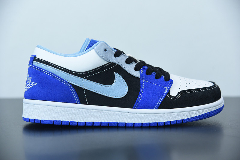 air jordan 1 low black blue white dh0206-400