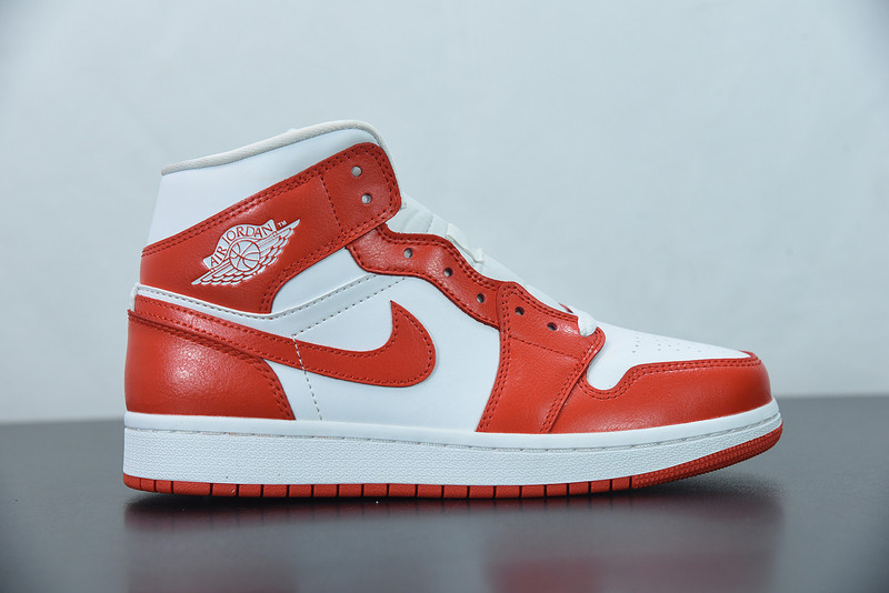 air jordan 1 mid in orange and white bq6472-116