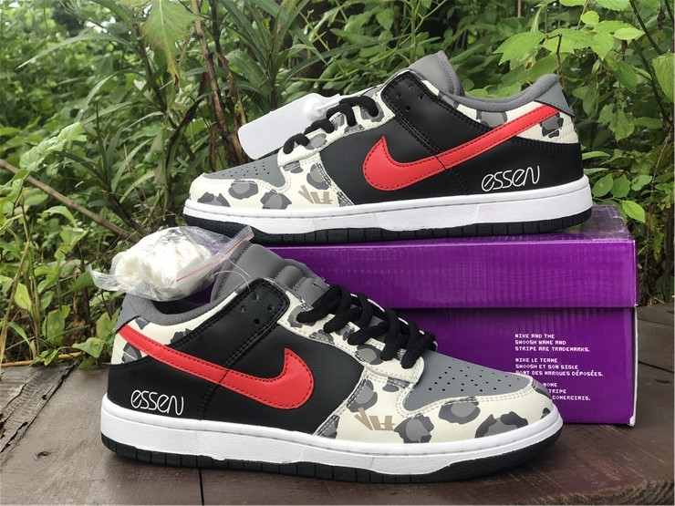nike sb dunk low grey black university red cu1727-006