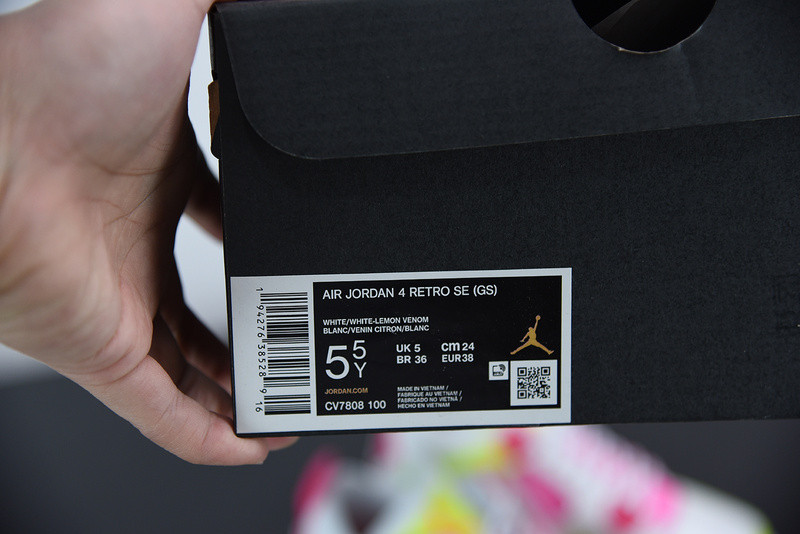 air jordan 4 girls lemon venom pink blast cv7808-100