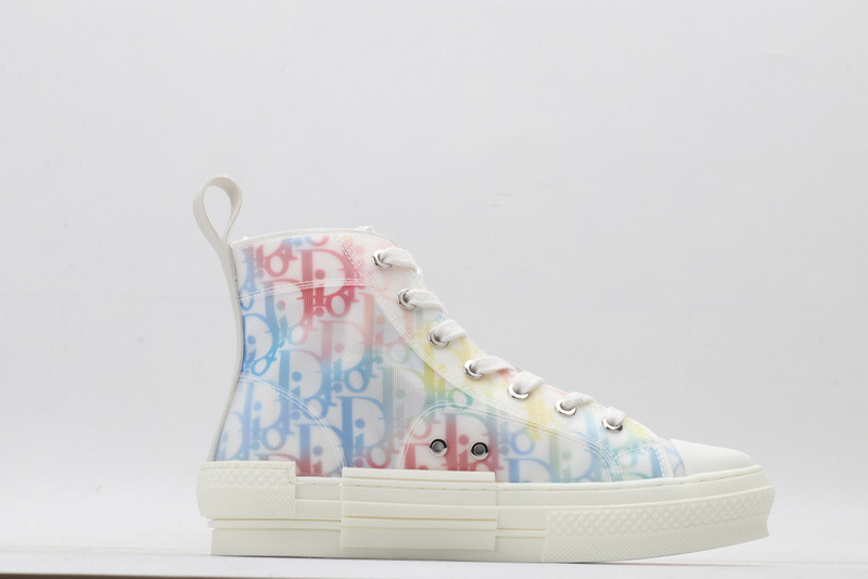 dio* b23 oblique high-top white sneaker
