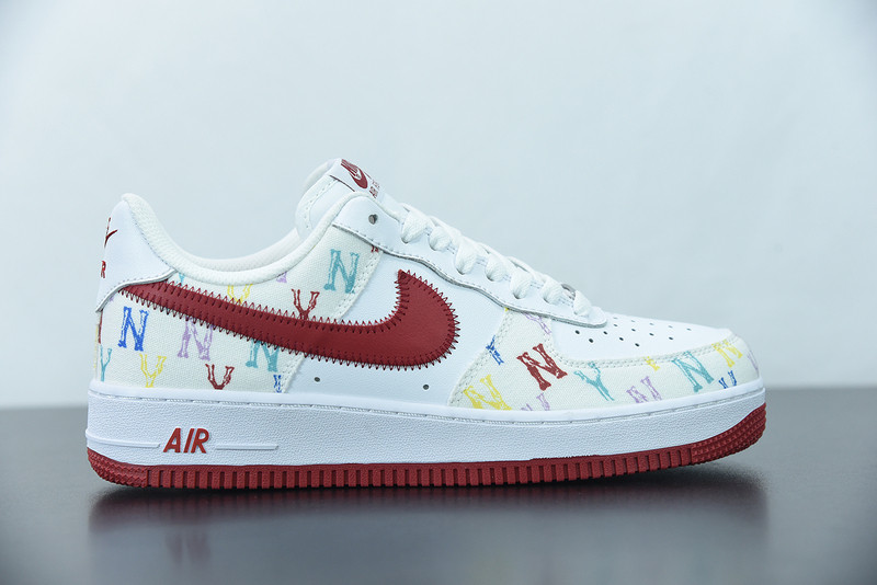 nike air force 1 ''07 low ny white red 315122-443