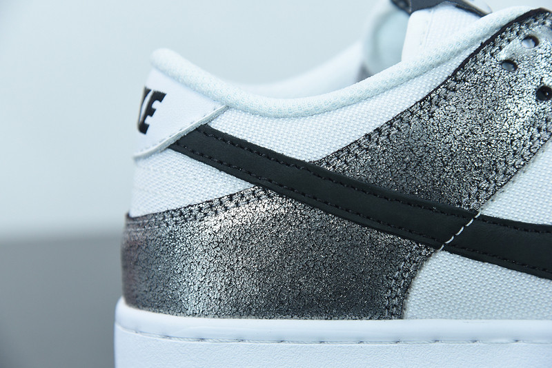 nike dunk low with silver cracked leather do5882-001