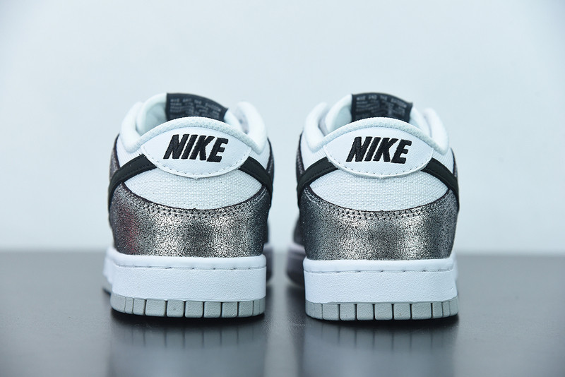 nike dunk low with silver cracked leather do5882-001