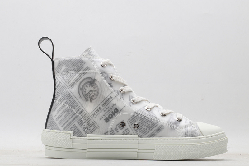 dio* b23 oblique high-top white sneaker