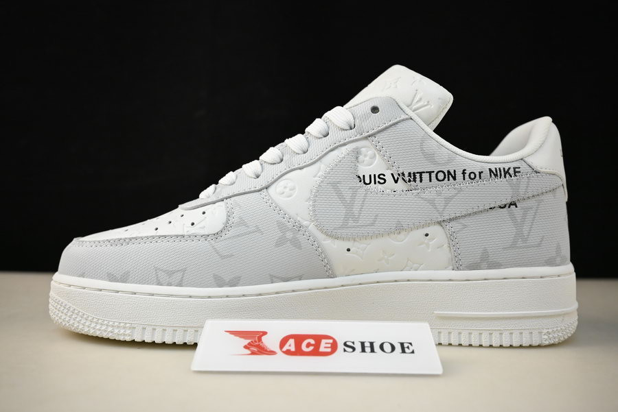 2022 lvt x nike air force 1 07 low white grey ld4631-201