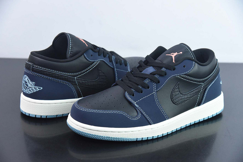 air jordan 1 low navy black snakeskin fj5478-010