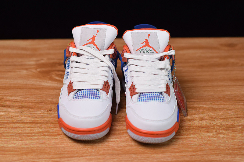 air jordan 4 retro “knicks” white/royal blue-orange 308497-171