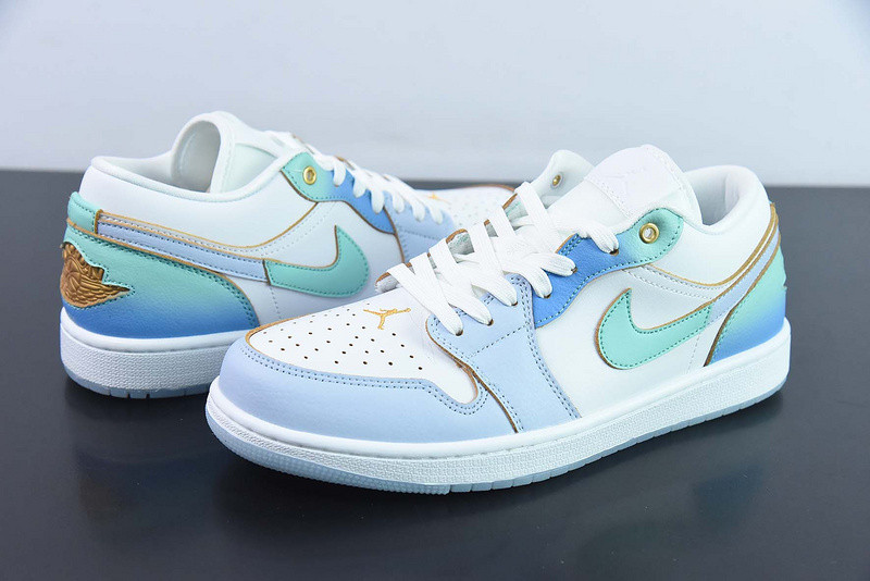air jordan 1 low "white/blue/gold" fn8899-131