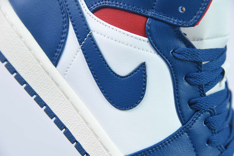 air jordan 1 mid "blue/red" bq6472-146