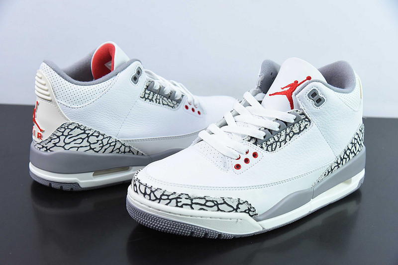 air jordan 3 "summit white/fire red" ct8532-106