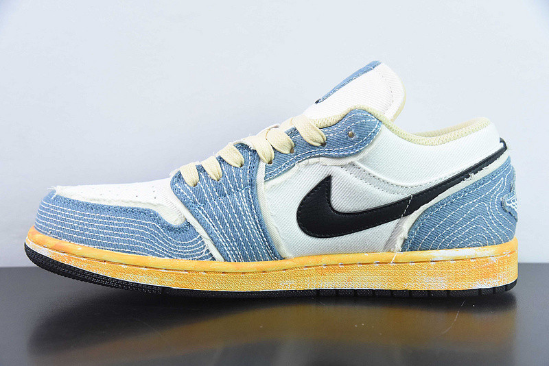 air jordan 1 low sashiko denim fn7670-493