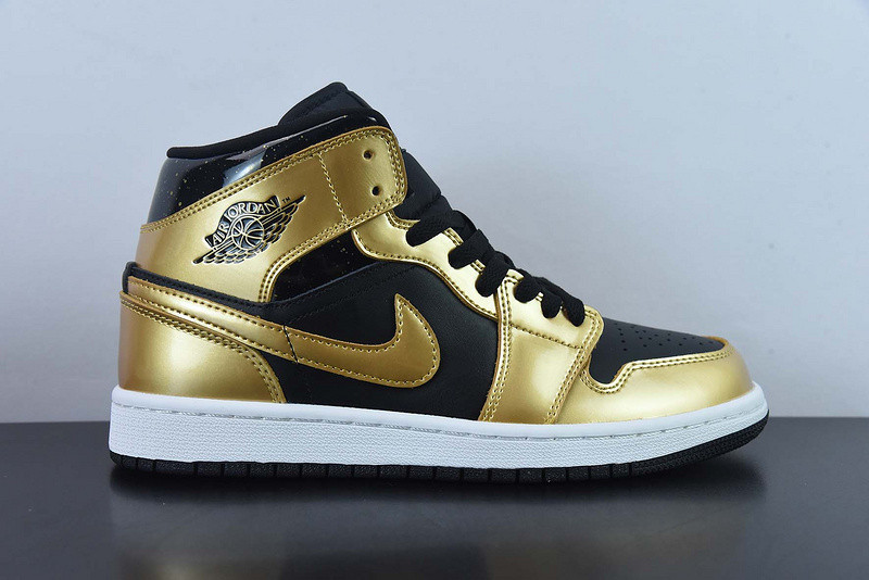 air jordan 1 mid se gs ''metallic gold black'' dr6967-071