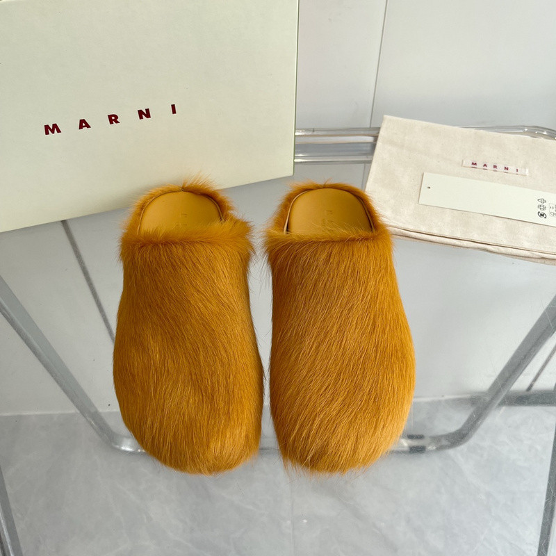 Marni calf hair slippers