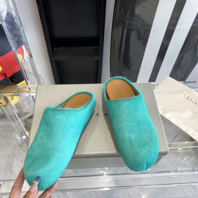 marni calf hair slippers