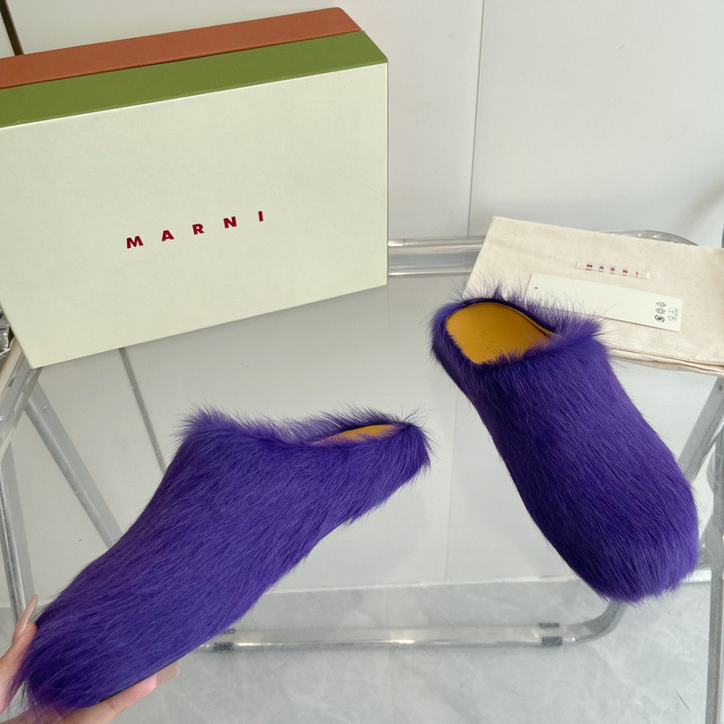 Marni calf hair slippers