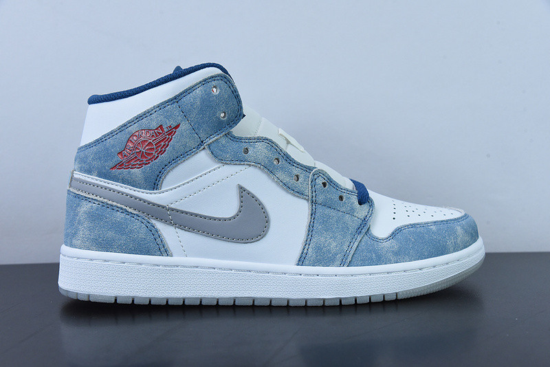 air jordan 1 mid french blue fire red dn3706-401
