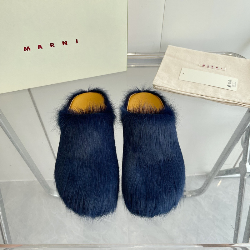 Marni calf hair slippers