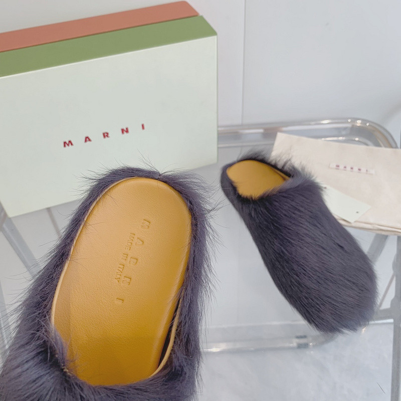 Marni calf hair slippers