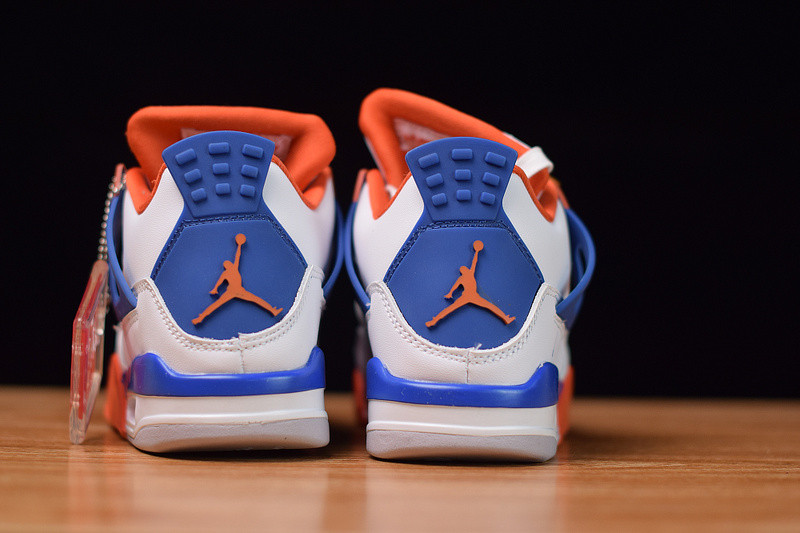 air jordan 4 retro “knicks” white/royal blue-orange 308497-171