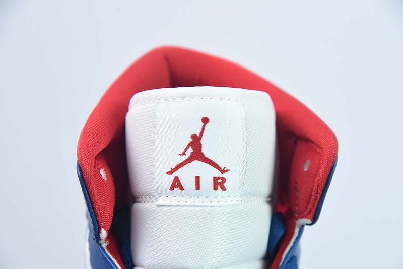 air jordan 1 mid "blue/red" bq6472-146