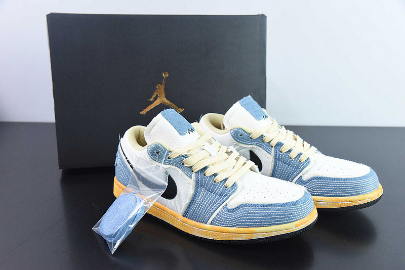 air jordan 1 low sashiko denim fn7670-493