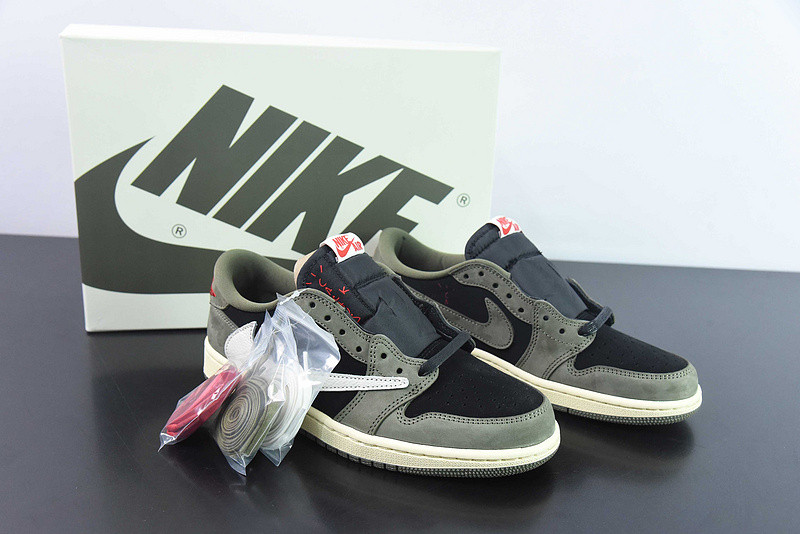 travis scott x air jordan 1 low og “black olive” dm7866-002