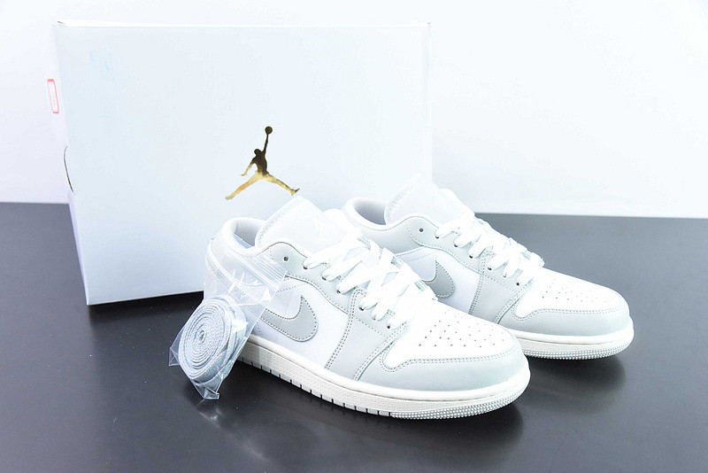 air jordan 1 low "light grey/sail" dc0774-103