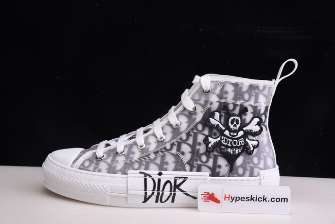 dio* b23 oblique high-top white sneaker