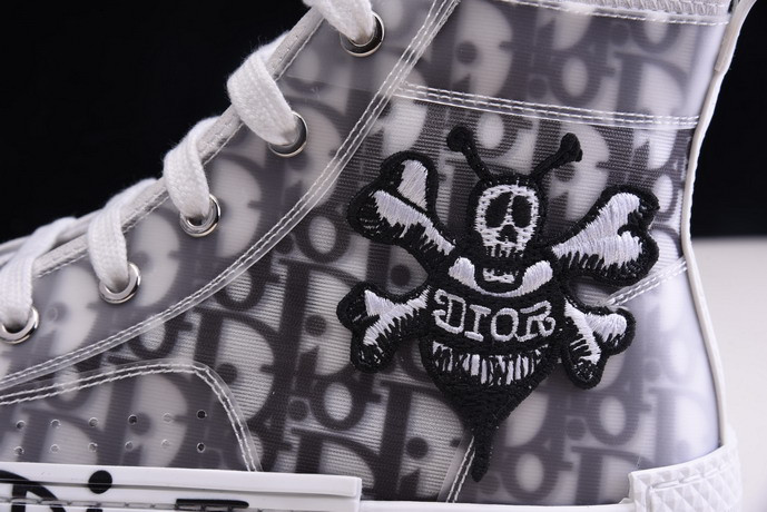 dio* b23 oblique high-top white sneaker
